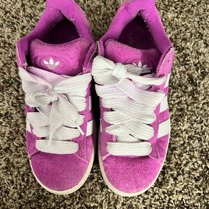 Adidas Fuchsia Suede Sneakers with White Accents